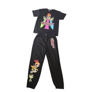 Powerpuff Girls Graphic Tee & Jogger Pants‎ Set Women’s Large